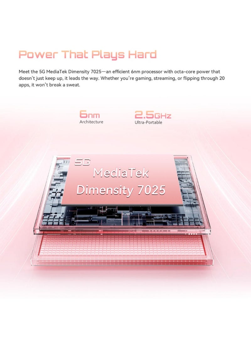 Cubot هاتف ذكي أندرويد 5G كيوبوت X100 بحجم 6.88 بوصة، معالج ديمينسيتي 7025، 6 نانومتر، 2.5 جيجاهرتز، 16 جيجابايت (8+8)، 256 جيجابايت، كاميرا 64 ميجابكسل، بطارية 5100 مللي أمبير، NFC - Image 5